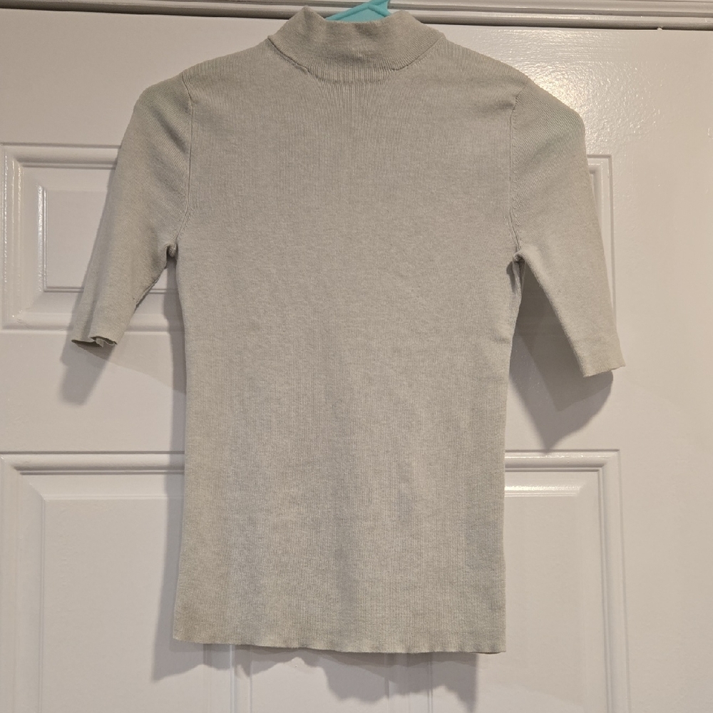 Tory Burch Soft Gray Mock Neck Sweater XS